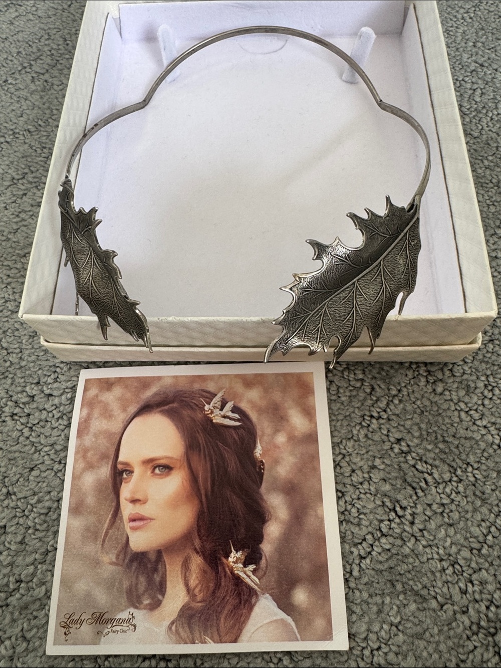 Silver Leaf Headband - Ornate Women's Hair Accessory